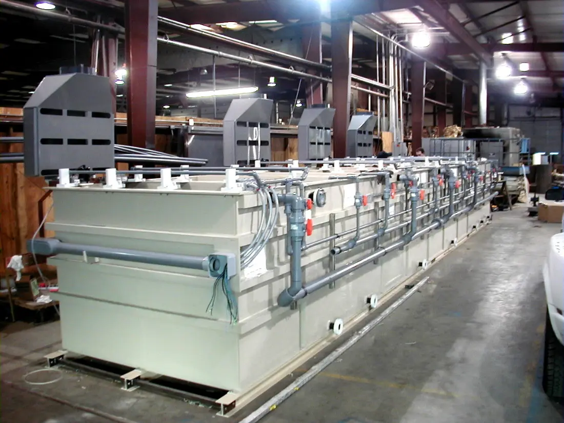 Electroless nickel plating line at the Opa-locka plating plant